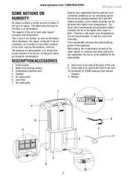 DeLonghi DD50P Dehumidifier Owner`s Manual | Sylvane
