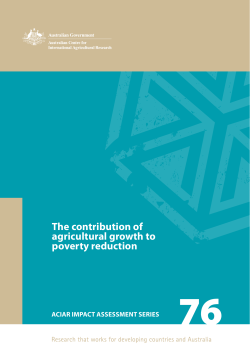 The contribution of agricultural growth to poverty reduction
