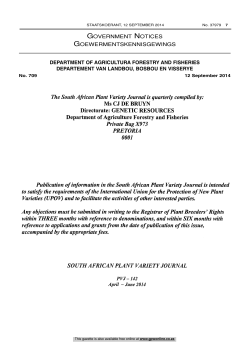 South African Plant Variety Journal