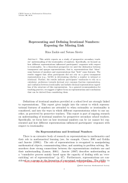 Representing and Defining Irrational Numbers: Exposing the