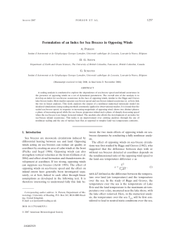 Formulation of an Index for Sea Breezes in Opposing Winds