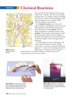Unit 2 Matter and Chemical Change - Topic 7