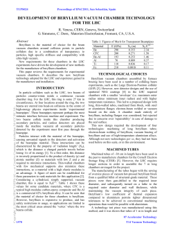 Development of Beryllium Vacuum Chamber Technology for the LHC
