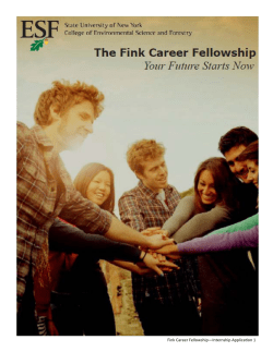 Fink Career Fellowship Internship Application - SUNY-ESF