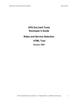 UPS Rates and Services