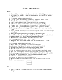 Grade 3 Math Activities