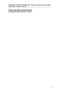 The Lion, the Witch, and the Wardrobe Script based on the novel by