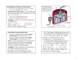 Predicting the Products of Electrolysis