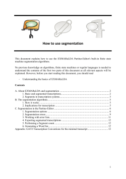 how to use the EXMARaLDA Partitur-Editor`s built