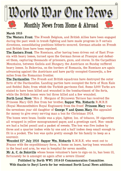 March 1915 The Western Front. The French Belgium, and British