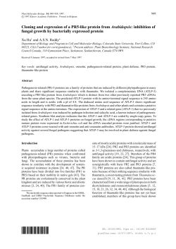 Cloning and expression of a PR5-like protein from Arabidopsis