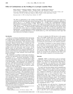 Effect of Carbohydrates on the Swelling of a Lyotropic Lamellar Phase