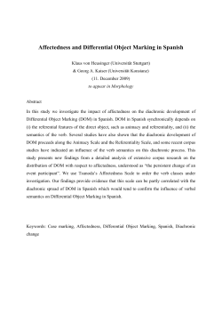 Affectedness and Differential Object Marking in Spanish