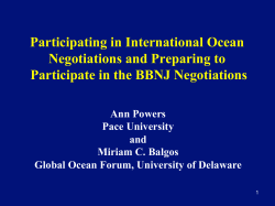 Participating in International Ocean Negotiations and Preparing to
