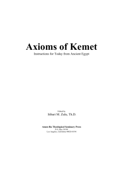 Instructions for Today from Ancient Egypt