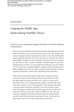 Chapter 1: Cripping the Middle Ages, Medievalizing Disability Theory