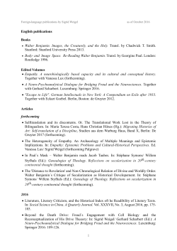 1 English publications Books • Walter Benjamin. Images, the