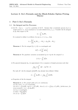Lecture 3: Ito`s Formula and the Black