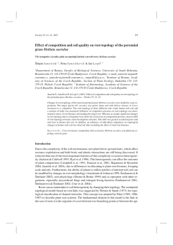 Effect of competition and soil quality on root topology of the