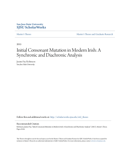 Initial Consonant Mutation in Modern Irish: A