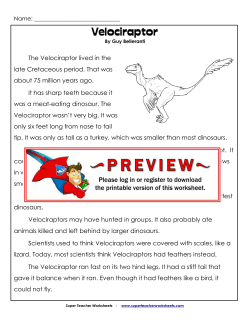 Velociraptor - Super Teacher Worksheets