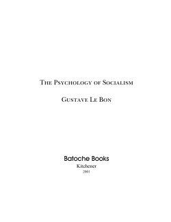 The Psychology of Socialism - McMaster University, Canada
