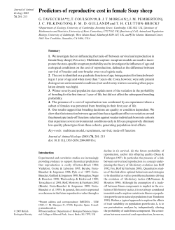 Predictors of reproductive cost in female Soay sheep