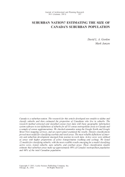 suburban nation? estimating the size of canada`s suburban population