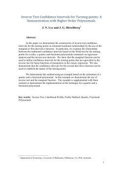 Inverse Test Confidence Intervals for Turning