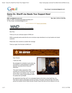 Gmail - Game On. Sheriff Joe Needs Your Support Now!