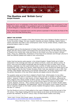 The Muslims and - Shap Working Party