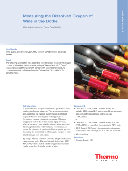Application Note: Measuring the Dissolved Oxygen of Wine in the