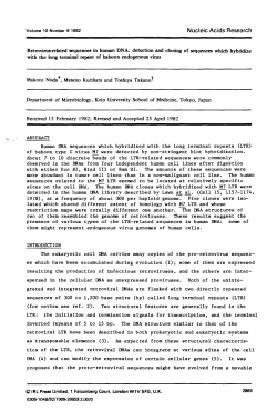 Retrovirus-related sequences in human DNA: detection and cloning