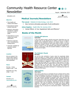 Community Health Resource Center Newsletter