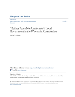 Local Government in the Wisconsin Constitution