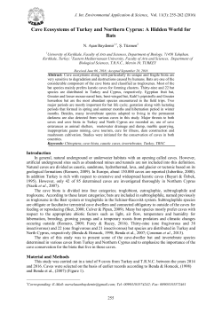 Cave Ecosystems of Turkey and Northern Cyprus: A Hidden