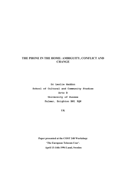 the phone in the home: ambiguity, conflict and change