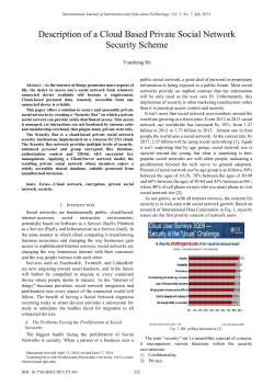 Description of a Cloud Based Private Social Network Security Scheme