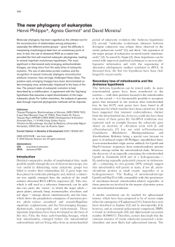 The new phylogeny of eukaryotes Herv&eacute; - Universit&eacute; Paris-Sud