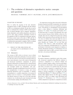 Alternative Reproductive Tactics: An Integrative Approach