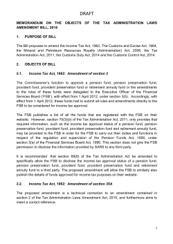 Draft Memorandum of Objects to draft Tax