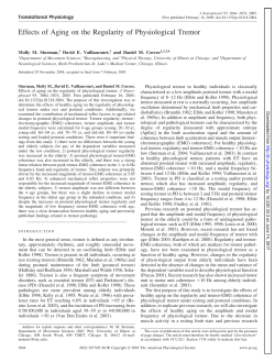 Effects of Aging on the Regularity of Physiological Tremor
