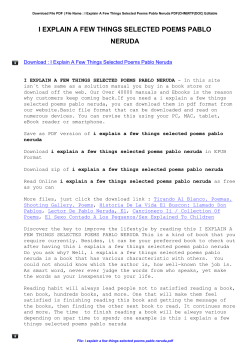 I Explain A Few Things Selected Poems Pablo Neruda