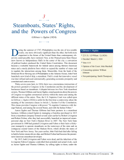 Steamboats, States` Rights, and the Powers of Congress