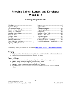Microsoft Word 2013: Merging Labels, Letters, and