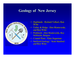 Geology of New Jersey - Rutgers Environmental Stewards