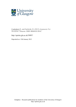 Cockshott, P., and Zachriah, D. (2012) Arguments For Socialism