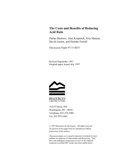 The Costs and Benefits of Reducing Acid Rain