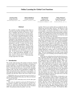 Online Learning for Global Cost Functions - COLT 2009