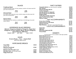 salads homemade salad dressing soups home baked breads party